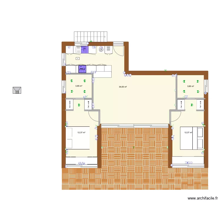 Maisani Figari. Plan de 5 et 66 m² Maisani Figari. Plan de 5 et 66 m²