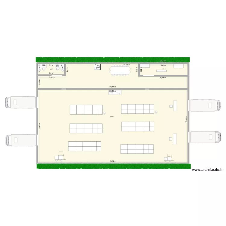plan logistique. Plan de 3 Pièces et 564 m²