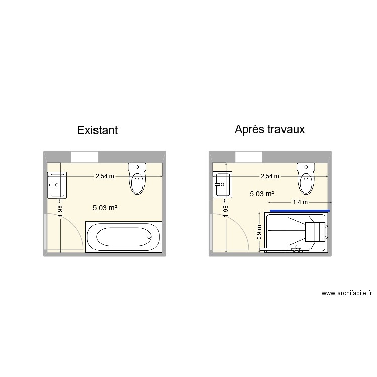 MOUSSIER Martine. Plan de 2 pièces et 10 m2
