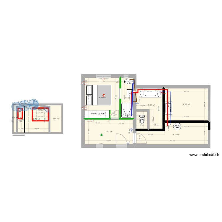 LRP (Love Room Project). Plan de 9 pièces et 27 m2