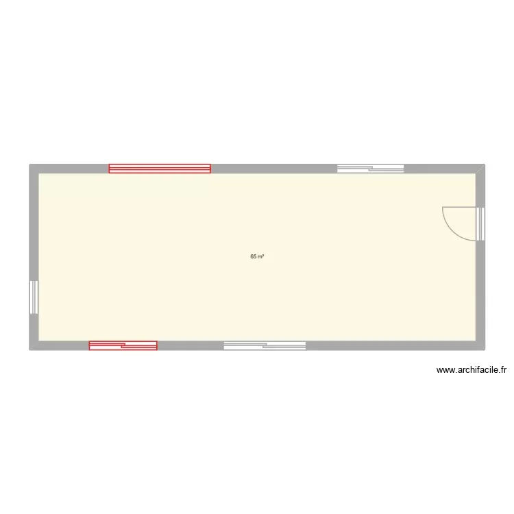 Projet option 2. Plan de 1 Pièce et 65 m² Projet option 2. Plan de 1 Pièce et 65 m²