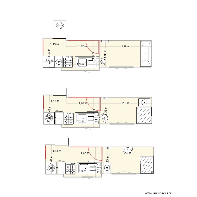 Ganneron. Plan de 6 pièces et 23 m2