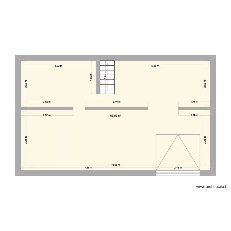 Sous-sol. Plan de 1  et 64 m²