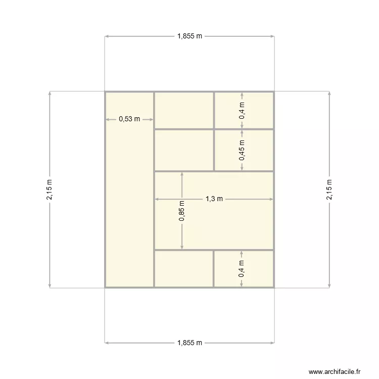 meuble tele. Plan de 6  et 3 m²