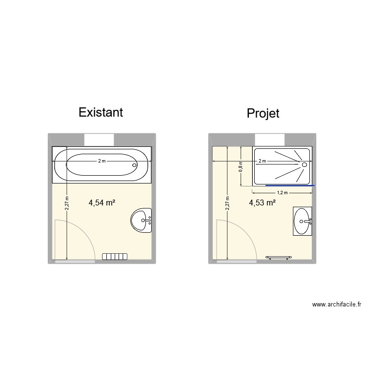 ALLEGRE Georges. Plan de 2 pièces et 9 m2