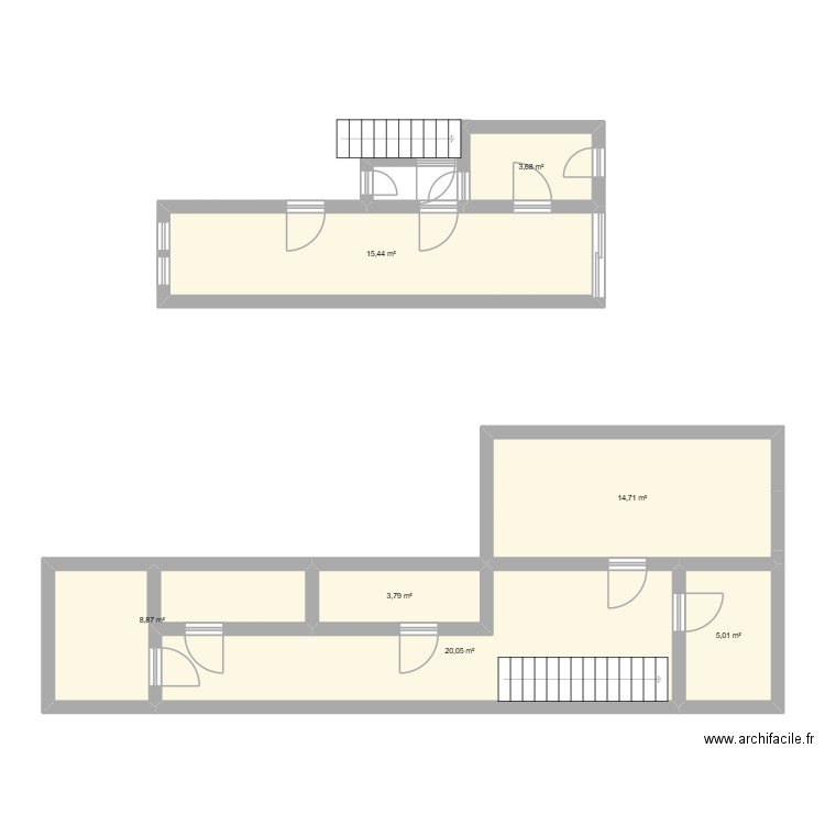 APPART VERONESE. Plan de 7 pièces et 72 m2