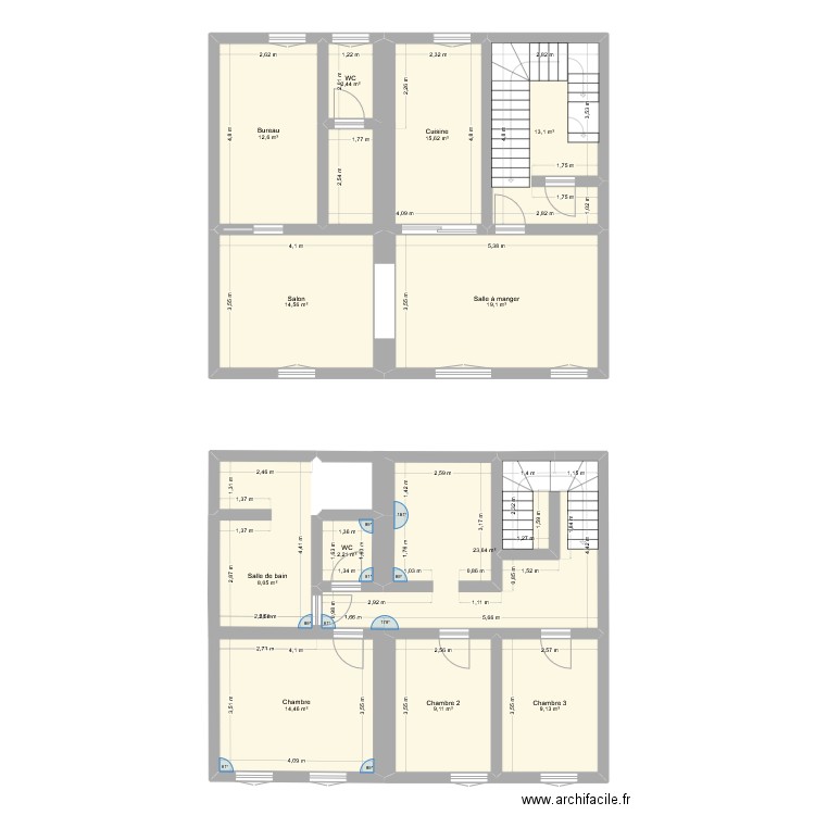 plan2. Plan de 12 pièces et 146 m2