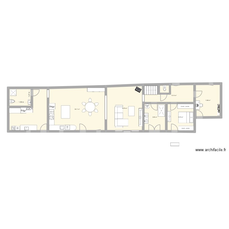 2maison test elec. Plan de 7 pièces et 126 m2