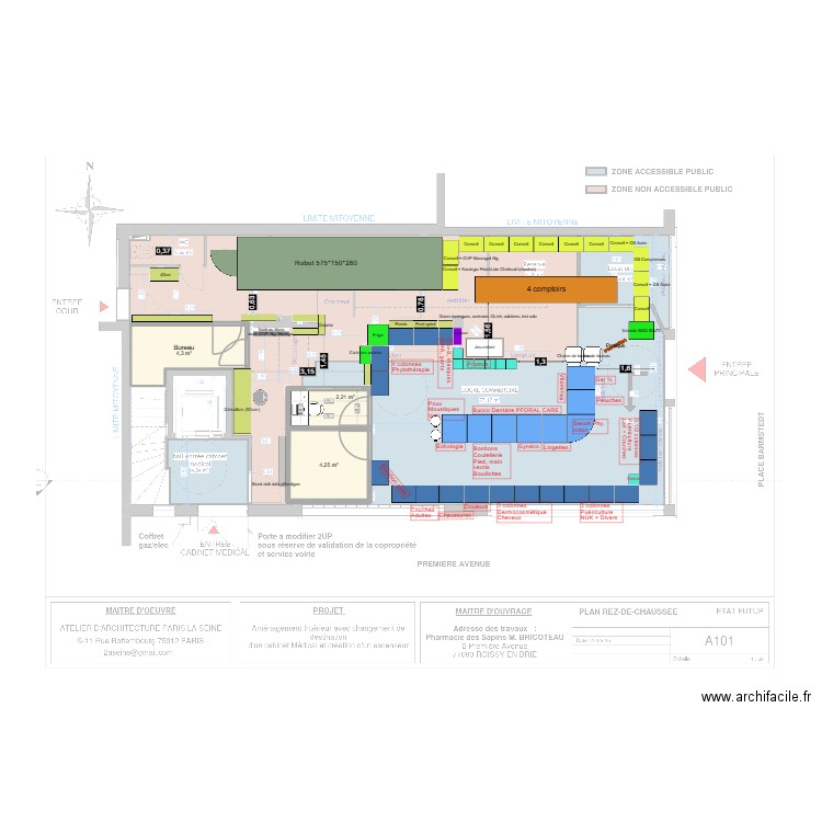 Pcie RDC v30/10/25 bis. Plan de 3 pièces et 11 m2