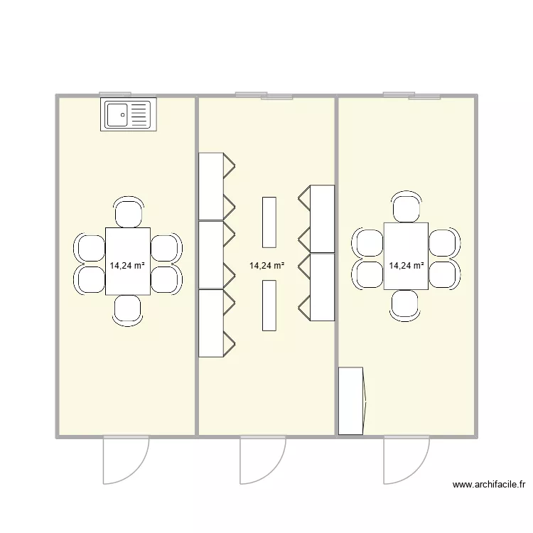 IDEX CHANTIER LYON 8. Plan de 3  et 43 m²