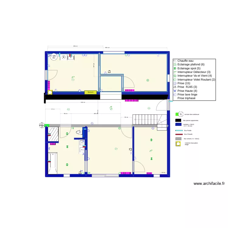 RDC_impl_Elec_Plomberie. Plan de 