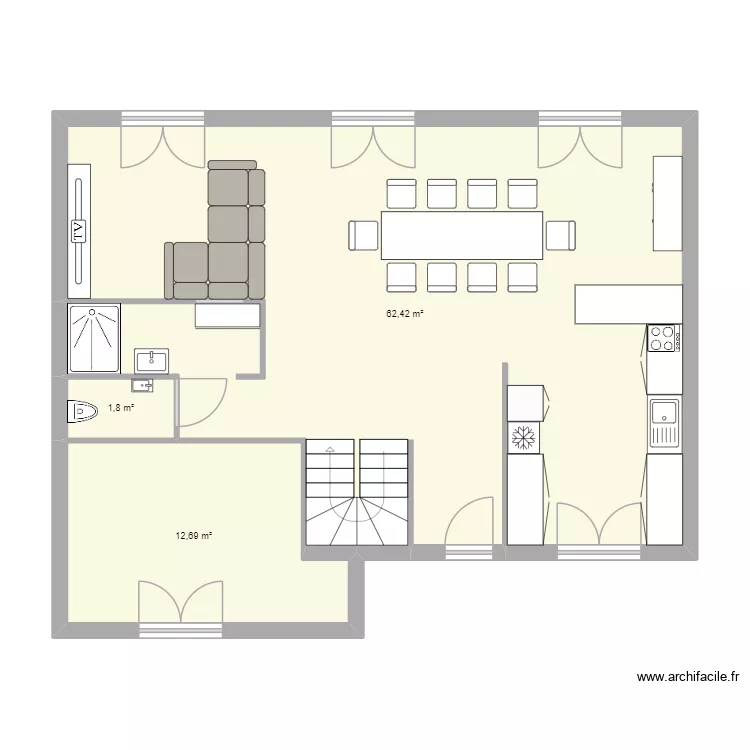 Maison Saint-Chéron. Plan de 3 Pièces et 77 m² Maison Saint-Chéron. Plan de 3 Pièces et 77 m²