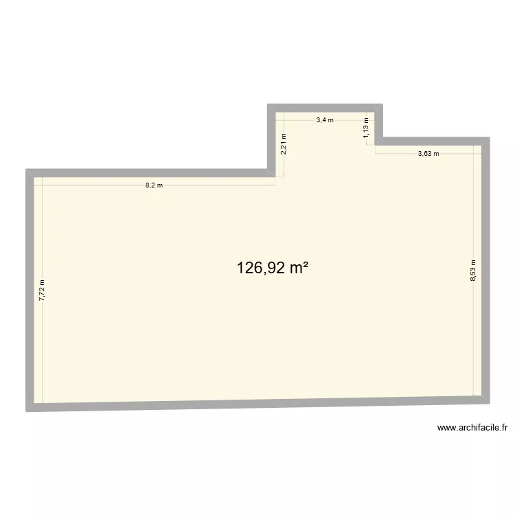 Arrière cour. Plan de 1 et 127 m² Arrière cour. Plan de 1 et 127 m²