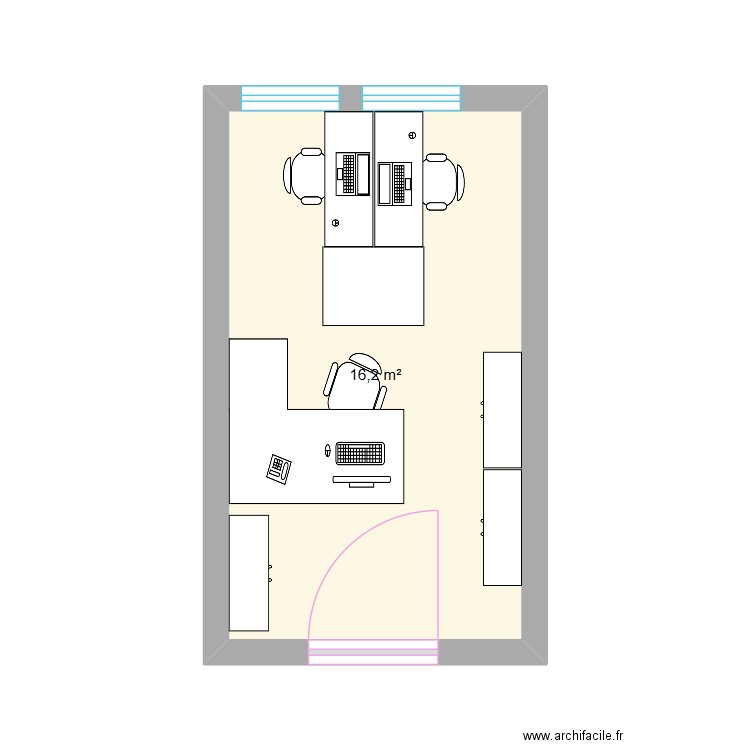 PLAN ONCO 1. Plan de 1 pièce et 16 m2