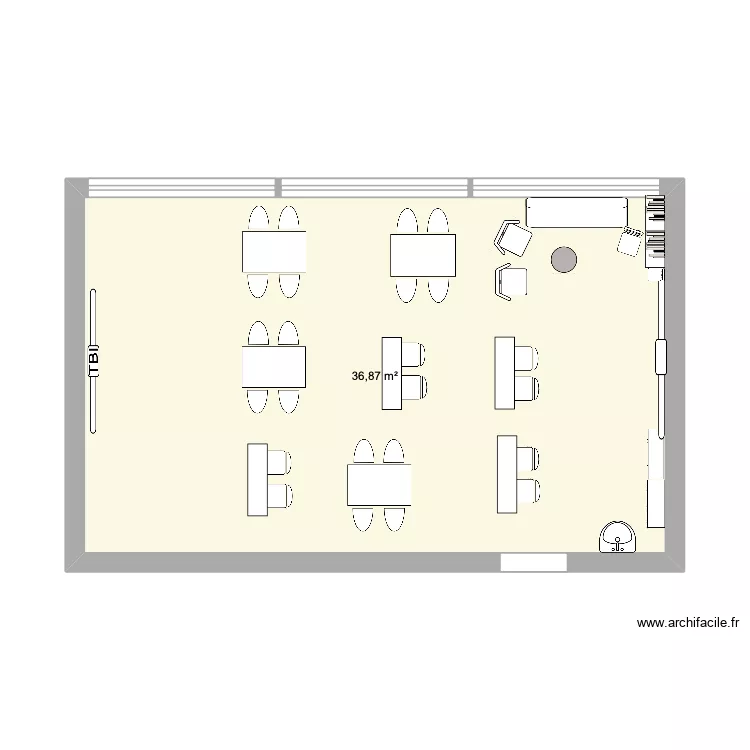 classe heembeek. Plan de 1  et 37 m²