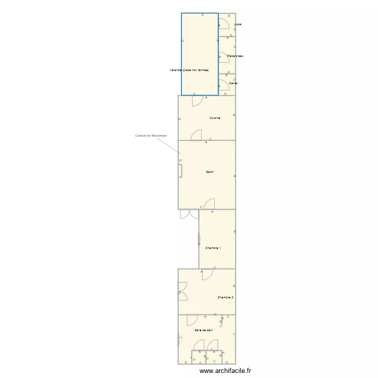 Croquis ALONSO amiante. Plan de 