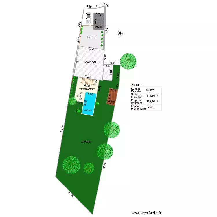 Plan de masse_Projet. Plan de 4 et 855 m² Plan de masse_Projet. Plan de 4 et 855 m²