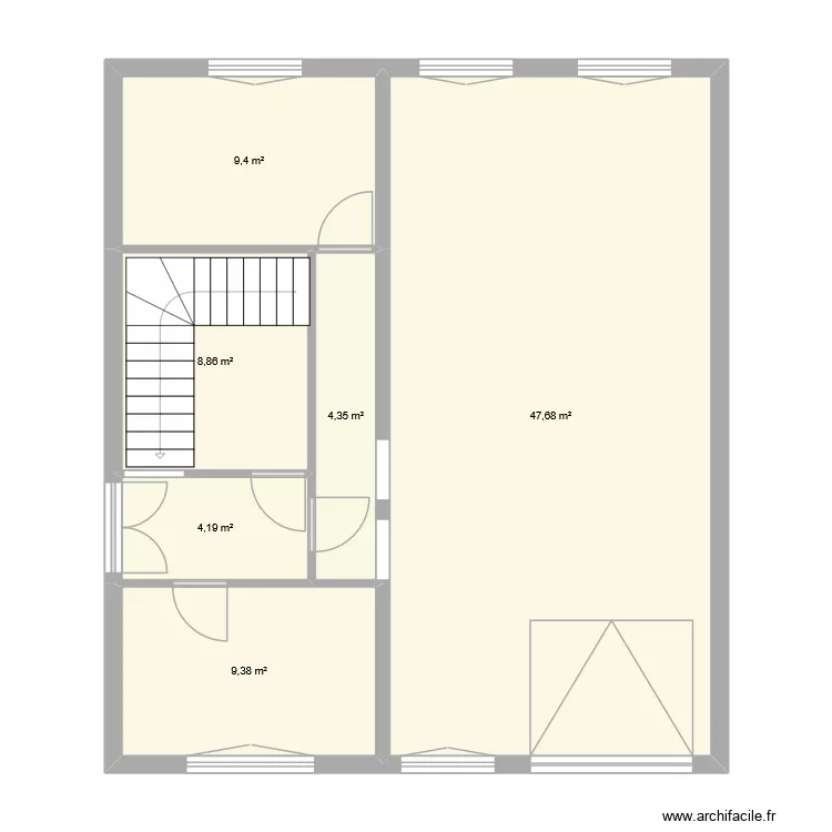A Fallieres. Plan de 6 pièces et 84 m²