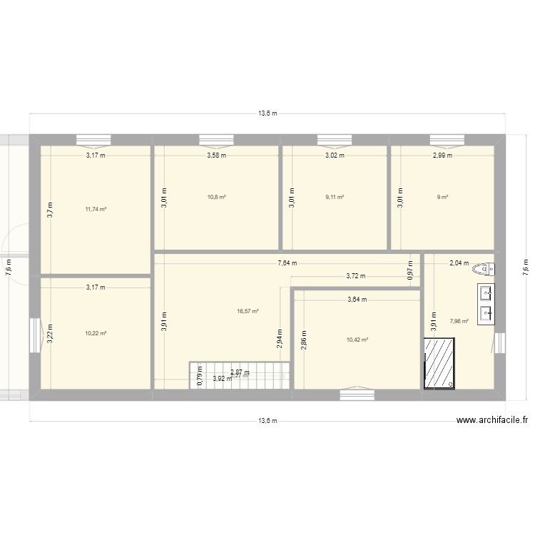 ALEX ET LEA. Plan de 16 pièces et 221 m2