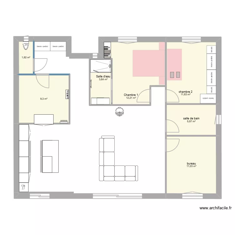projet aménagement cuisine. Plan de 7 Pièces et 56 m² projet aménagement cuisine. Plan de 7 Pièces et 56 m²