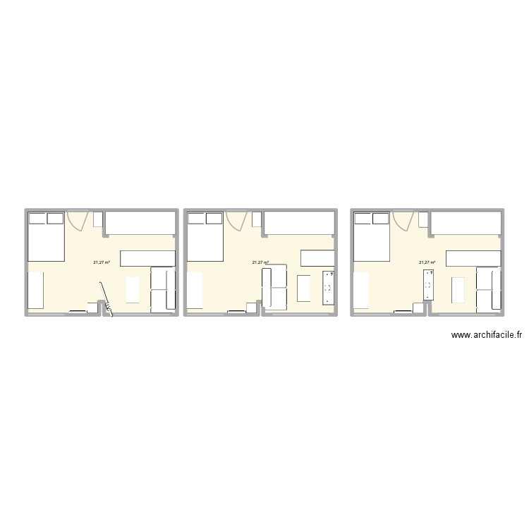 Chez moi. Plan de 3 pièces et 64 m2