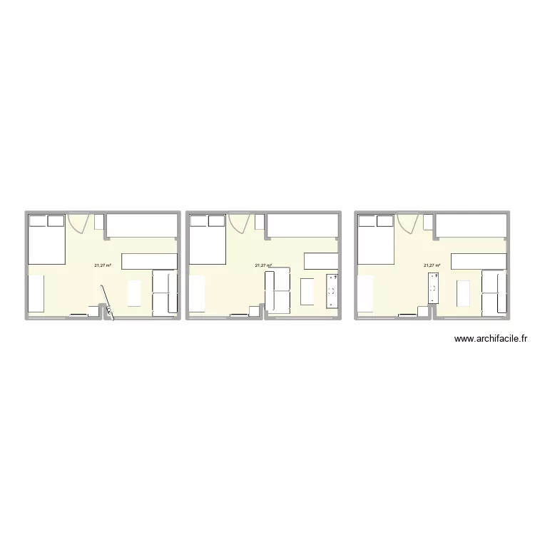 Chez moi. Plan de 3 pièces et 64 m²