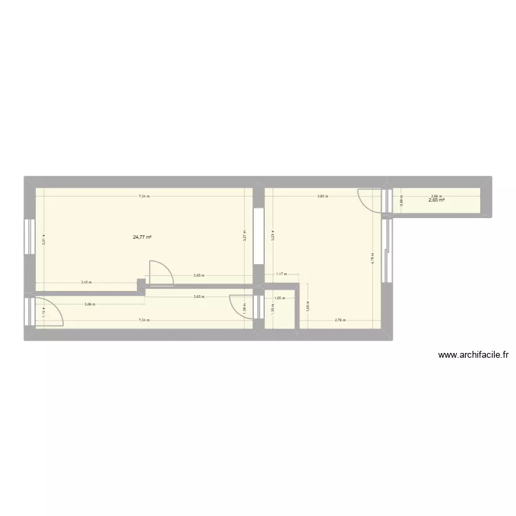 JDB2. Plan de 13  et 124 m²