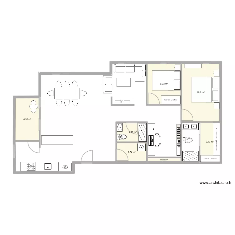 CALI. Plan de 7  et 32 m²