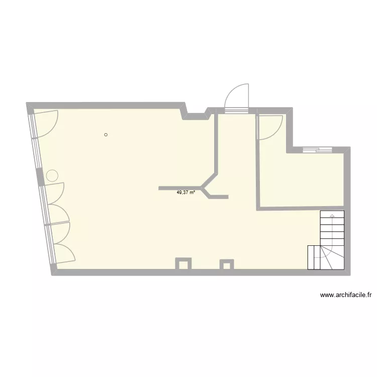 Paris 12e. Plan de 1  et 49 m²