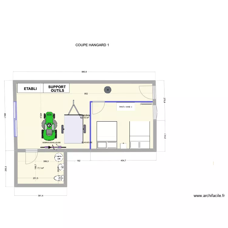 COUPE HANGARD 9. Plan de COUPE HANGARD 9. Plan de