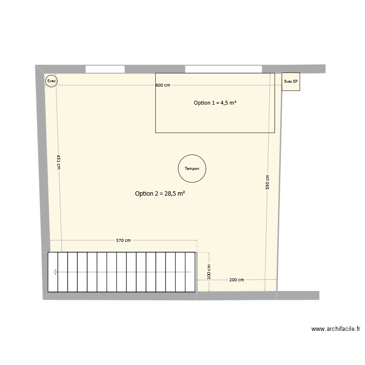 Boissier - Terrasse. Plan de 2 pièces et 32 m2