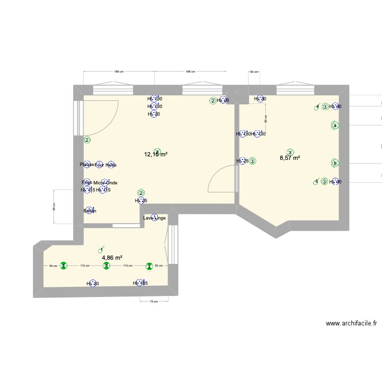 Plan Technique Benoit Tassou. Plan de 5 pièces et 26 m2