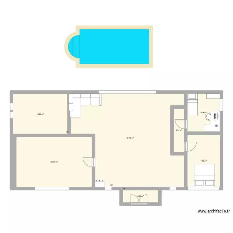 espanol. Plan de 7  et 138 m²
