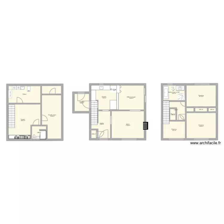 Recréation du 125 frontenac . copie. Plan de 18 et 152 m² Recréation du 125 frontenac . copie. Plan de 18 et 152 m²