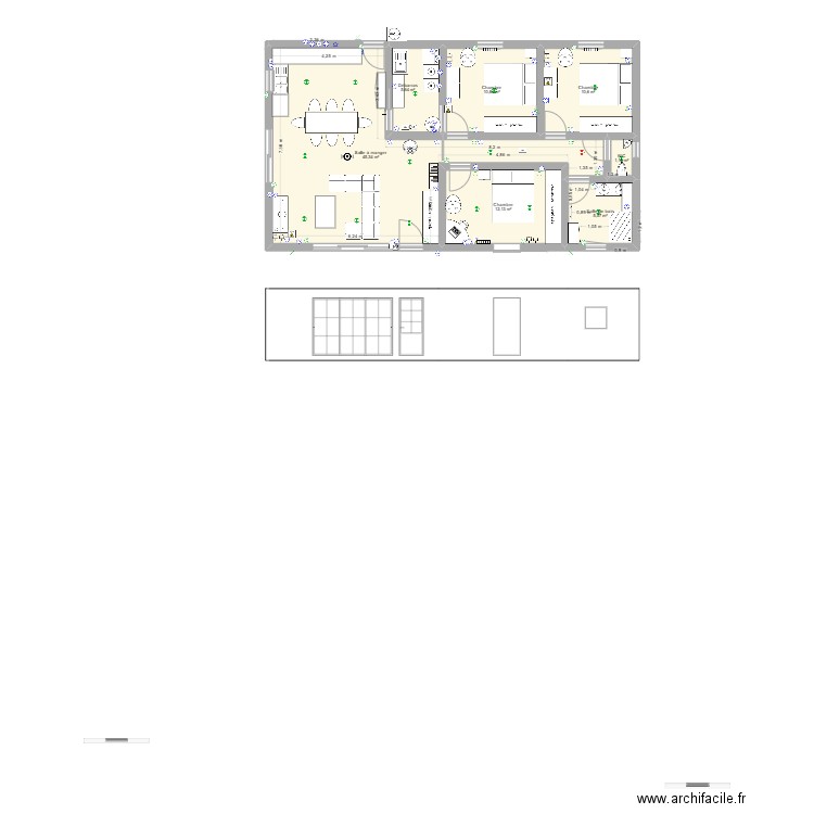 Fréhel Les Villas Marines 1. Plan de 7 pièces et 91 m2