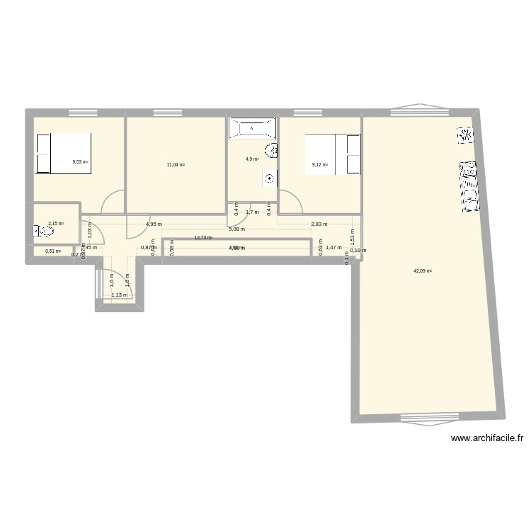93meridienne. Plan de 0 pièce et 0 m2