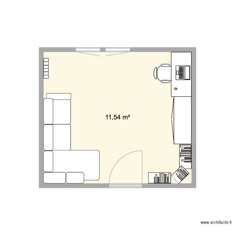 Bureau Barthé Sophie. Plan de 1 pièce et 12 m2