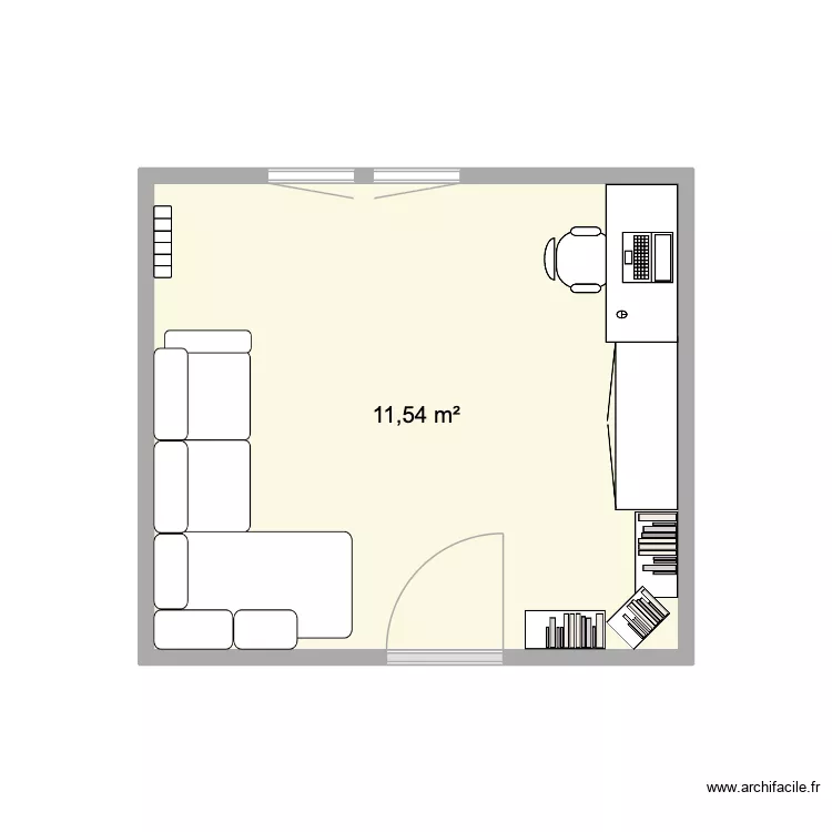 Bureau Barthé Sophie. Plan de 1 pièce et 12 m² Bureau Barthé Sophie. Plan de 1 pièce et 12 m²