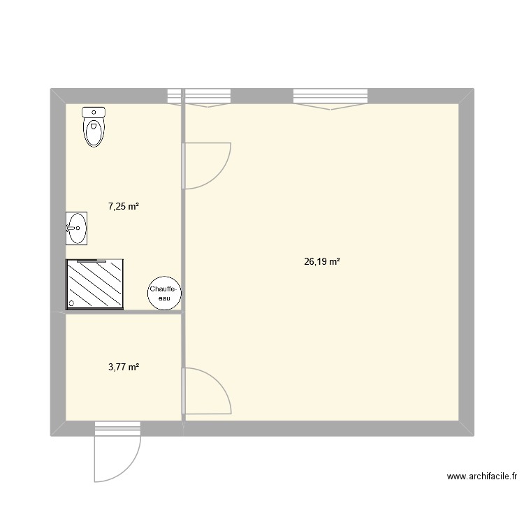 158_final. Plan de 3 pièces et 37 m2
