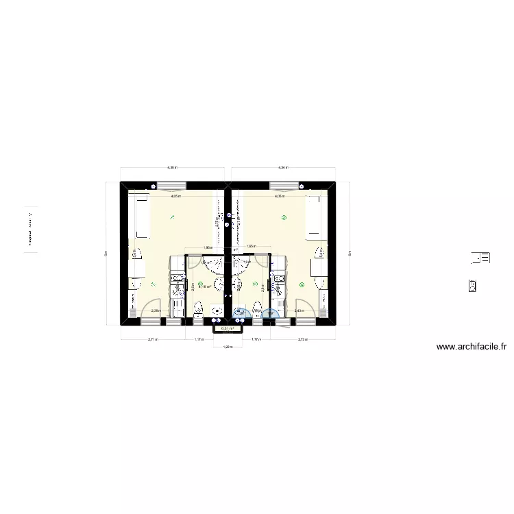 r&ecirc;ve 3. Plan de 3  et 44 m²