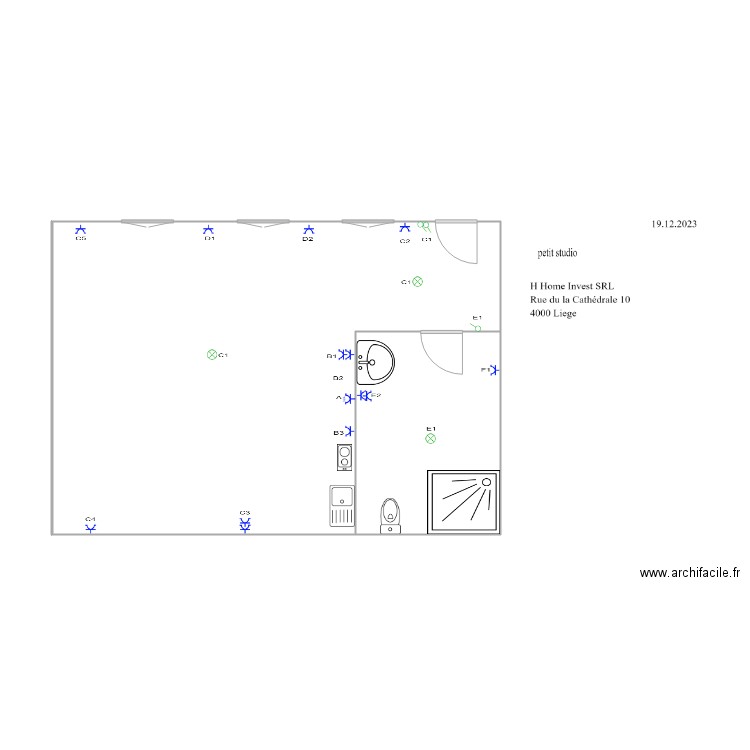 petit studio cathedral 10 .11. Plan de 2 pièces et 51 m2