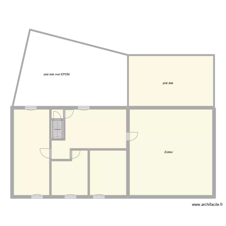 Wielsbeke Rijksweg 295 - bovenverdieping. Plan de 7 pièces et 143 m²