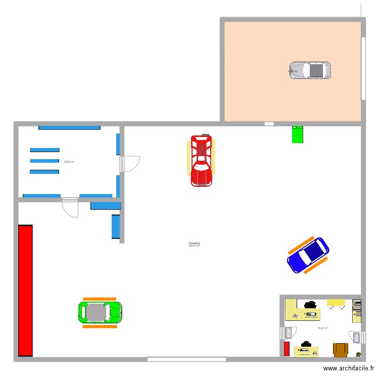 Garage Denquin . Plan de 4 pièces et 370 m2
