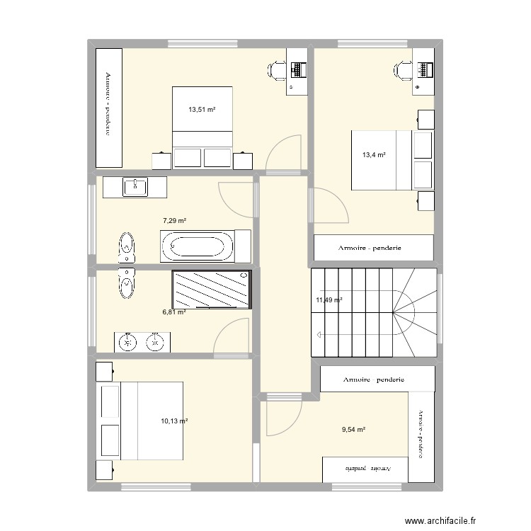 Projet Mensdorf 1 1er Etage. Plan de 0 pièce et 0 m2