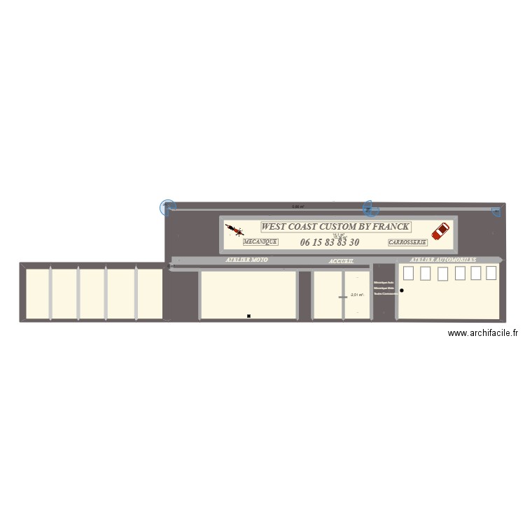 FACADE BRUAY. Plan de 16 pièces et 93 m2