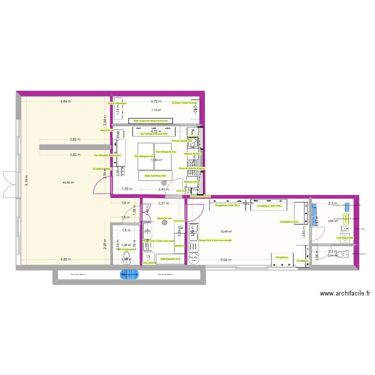 BAR LE 5 - GRAND CROC. Plan de 7 pièces et 114 m2
