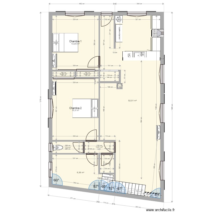 Lunel 2. Plan de 10 pièces et 97 m2