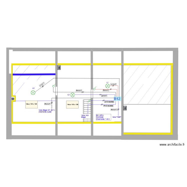 Combles_Electricité_Eclairage_V3. Plan de 0 pièce et 0 m2