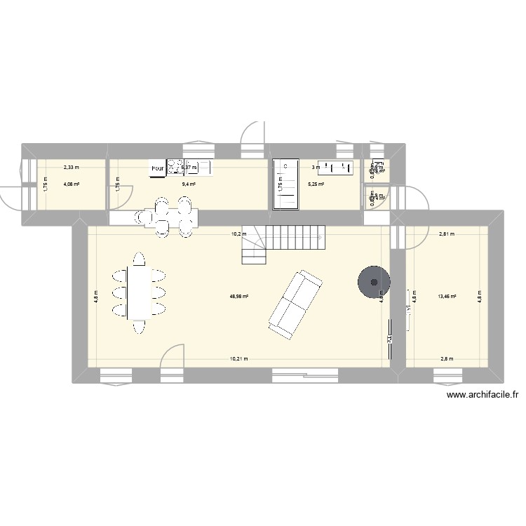 rez de chauss&eacute;e. Plan de 0 pièce et 0 m2