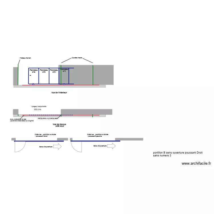 plan pose rail coulissant maçonneries 3 m 50. Plan de plan pose rail coulissant maçonneries 3 m 50. Plan de